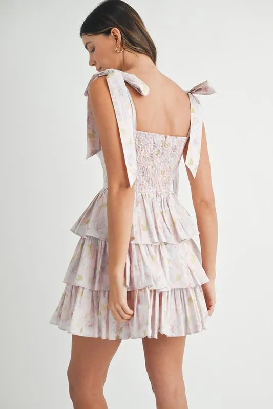 Elina – Mini-Kleid mit Blumenprint & Schulterbändern
